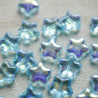 幻彩透天蓝~五角星捷克珠玻璃琉璃珠星星 12MM