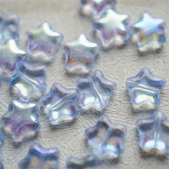 幻彩透海蓝色~五角星捷克珠玻璃琉璃珠星星 12MM