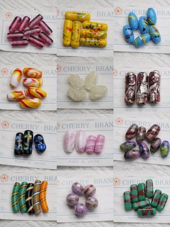 日本樱桃牌进口孤品古董珠合集【16】琉璃珠中古灯工玻璃珠材料