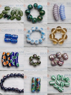 日本樱桃牌进口孤品古董珠合集【17】琉璃珠中古灯工玻璃珠材料