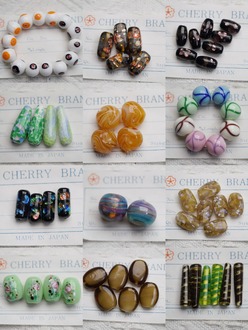 日本樱桃牌进口孤品古董珠合集【18】琉璃珠中古灯工玻璃珠材料