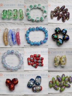 日本樱桃牌进口孤品古董珠合集【19】琉璃珠中古灯工玻璃珠材料