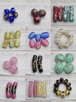 日本樱桃牌进口孤品古董珠合集【20】琉璃珠中古灯工玻璃珠材料