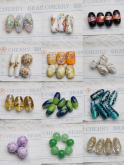 日本樱桃牌进口孤品古董珠合集【21】琉璃珠中古灯工玻璃珠材料