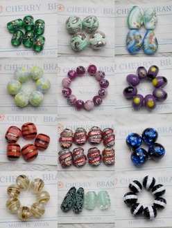 日本樱桃牌进口孤品古董珠合集【23】琉璃珠中古灯工玻璃珠材料