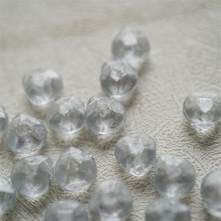 透明喷银斑驳色~钻石切面侧孔异形水滴珠捷克珠玻璃琉璃珠 9X11MM-3