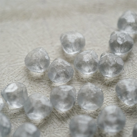 透明喷银斑驳色~钻石切面侧孔异形水滴珠捷克珠玻璃琉璃珠 9X11MM-6