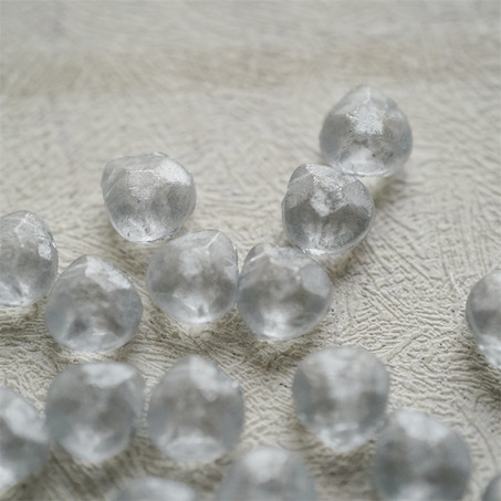 透明喷银斑驳色~钻石切面侧孔异形水滴珠捷克珠玻璃琉璃珠 9X11MM-9