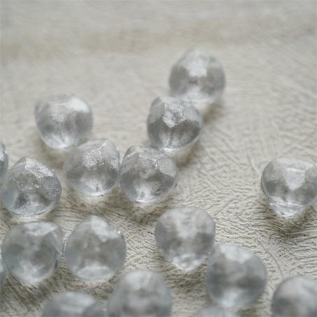透明喷银斑驳色~钻石切面侧孔异形水滴珠捷克珠玻璃琉璃珠 9X11MM-10