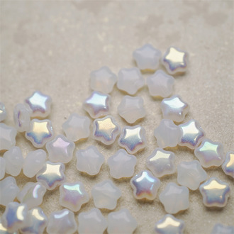 果冻白月光彩色~迷你星星捷克珠琉璃五角星玻璃 6MM