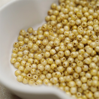 复古鎏金毕加索色~迷你圆珠捷克珠玻璃琉璃珠 3MM