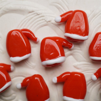 红色圣诞帽新年圣诞款~手造趣味主题款珠日本进口灯工玻璃琉璃珠 17X12MM