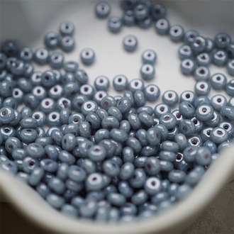 斑驳光泽蓝色~甜甜圈扁圆隔珠隔片珠米珠捷克珠玻璃琉璃珠 2.5X4MM