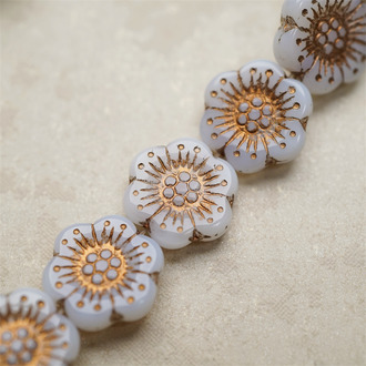 果冻白描玫瑰金~大号樱花捷克珠玻璃琉璃 18MM