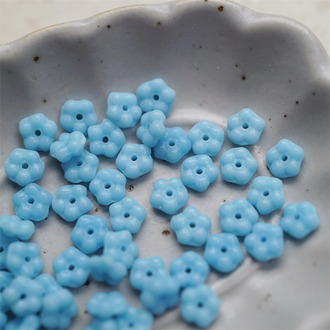 纯色天蓝色~百搭勿忘我小花隔珠捷克玻璃珠琉璃 5mm