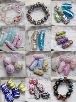 日本樱桃牌进口孤品古董珠合集【26】琉璃珠中古灯工玻璃珠材料