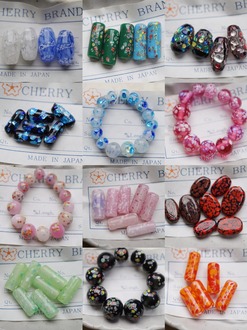 日本樱桃牌进口孤品古董珠合集【30】琉璃珠中古灯工玻璃珠材料