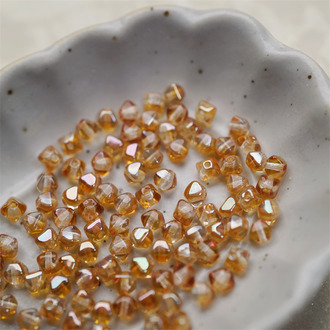 流光深香槟色幻彩~迷你菱形珠捷克珠玻璃琉璃珠串珠法绣材料 4MM