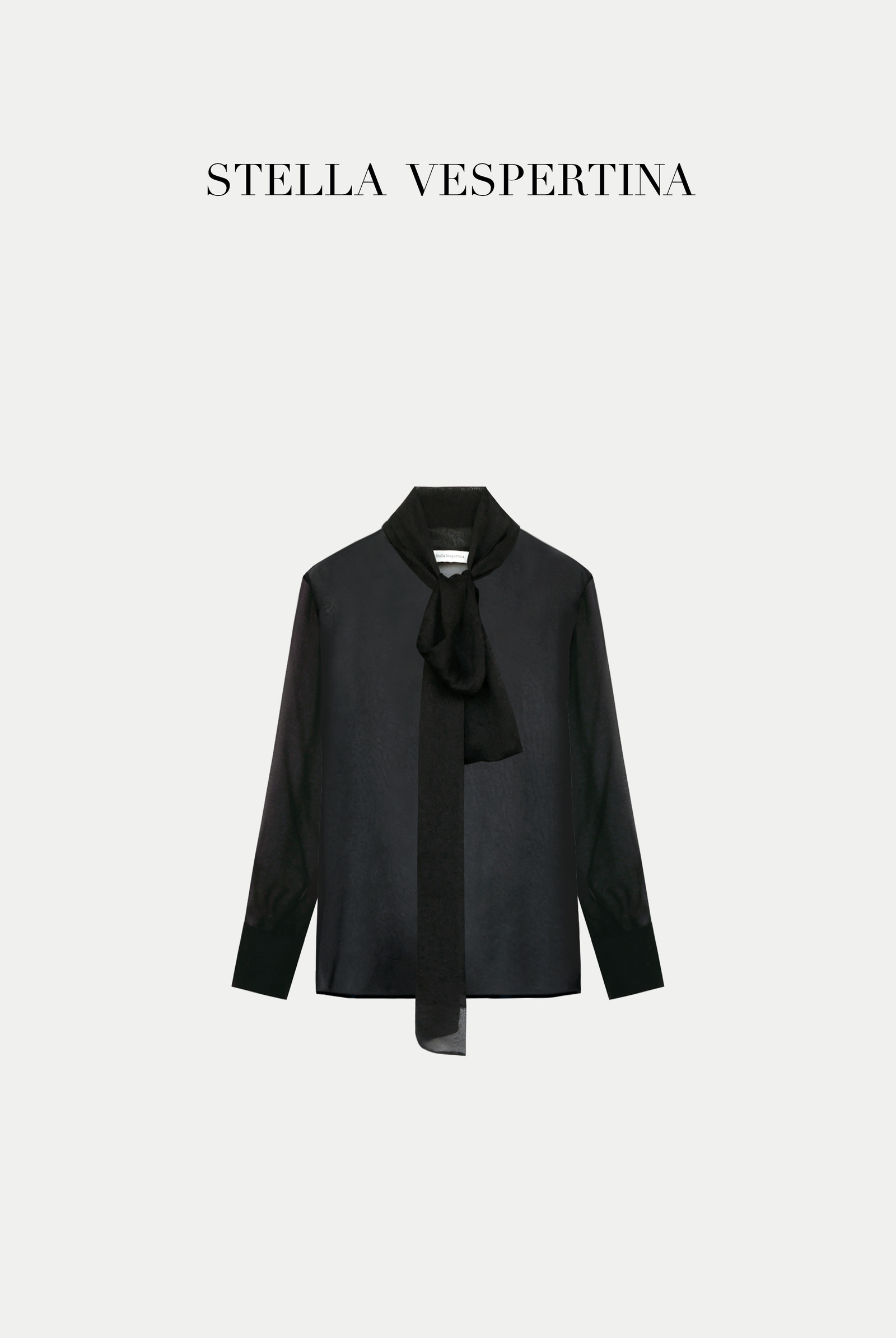 真丝雪纺飘带上衣-1