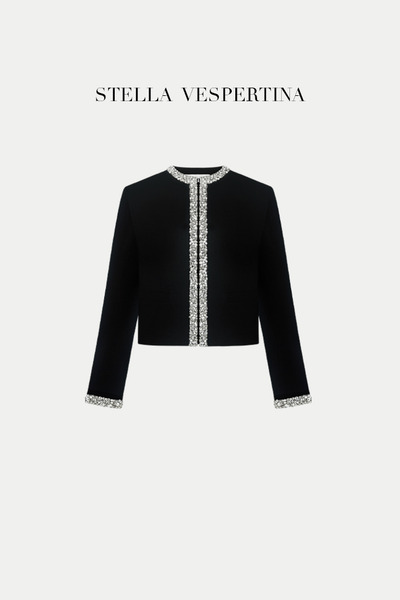 珠饰短款夹克