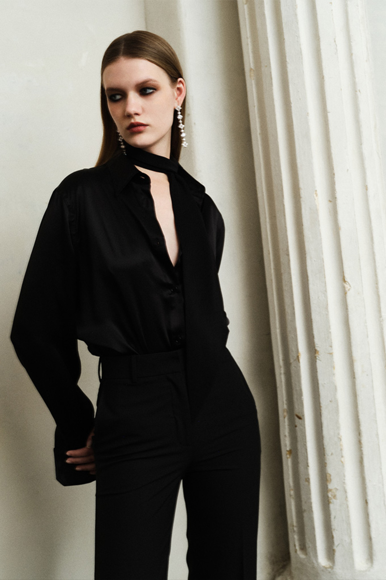 缎面真丝衬衫-3