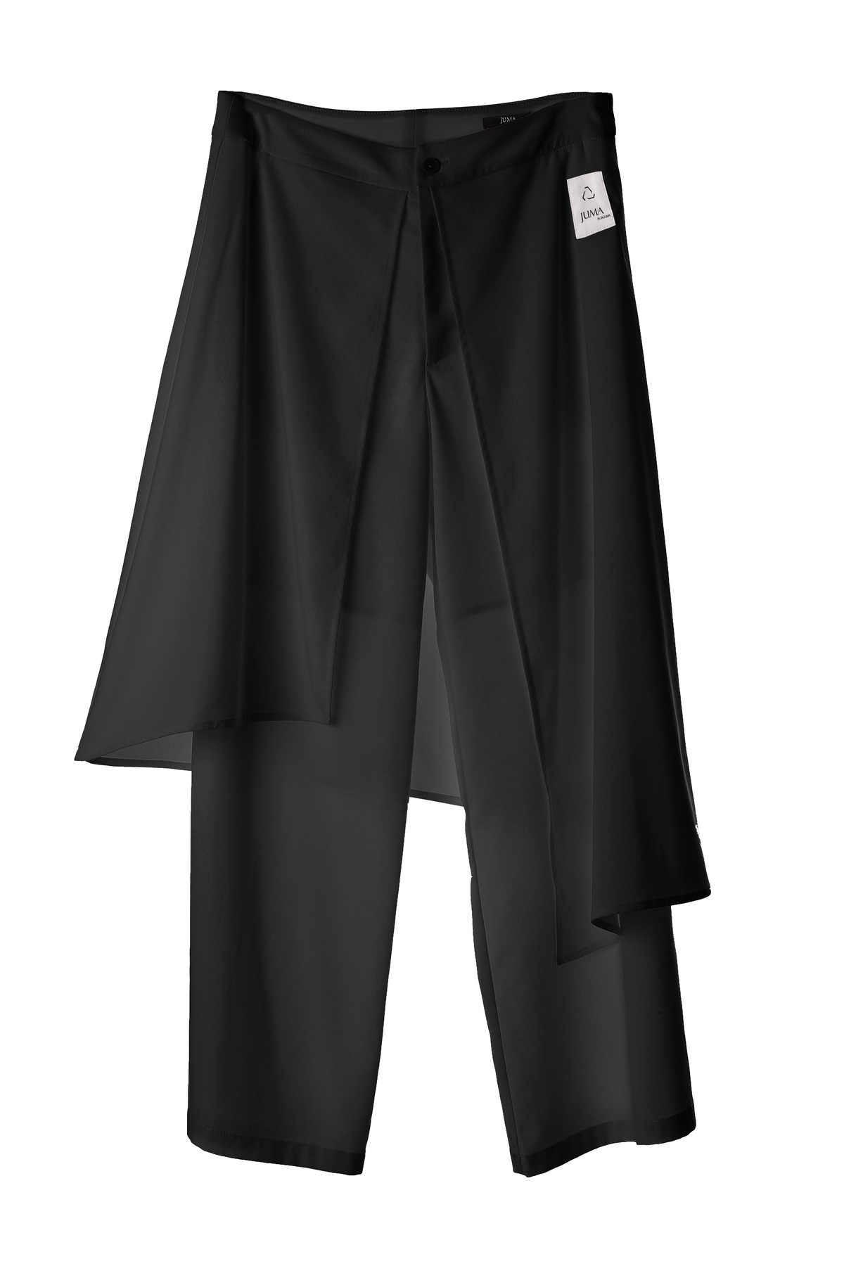 Duohan Zhang 裹身式前裤 - 10 个再生水瓶 - 黑色｜Duohan Zhang Wrap Front Pant - 10 Recycled Water Bottles - Black