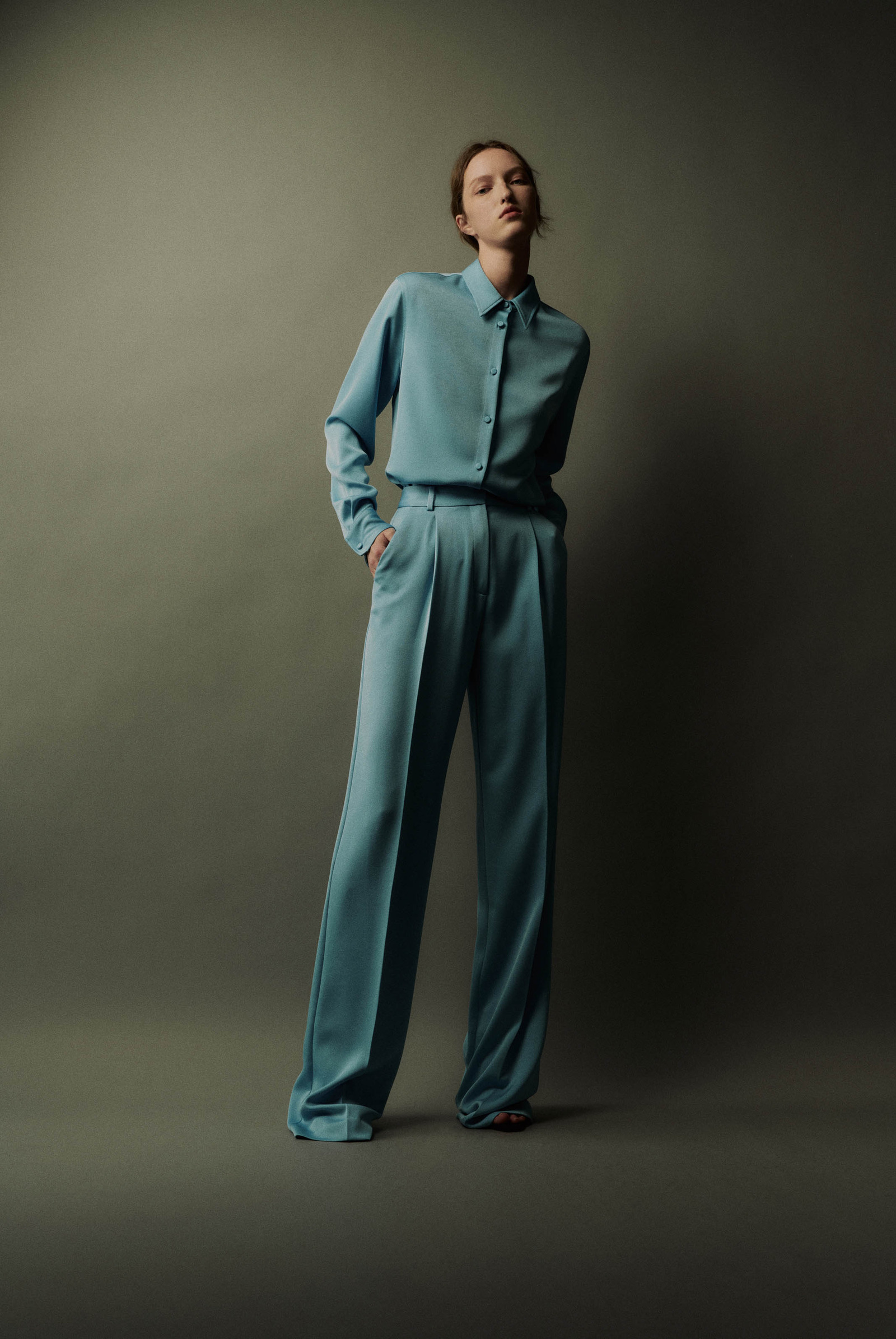 缎面简约衬衫-3