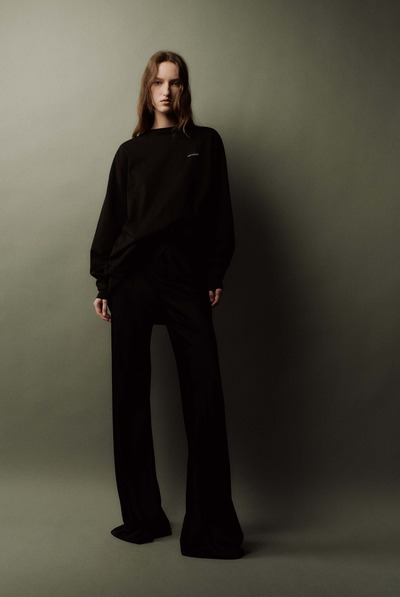 大廓形长袖棉质T恤