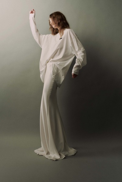 大廓形长袖棉质T恤