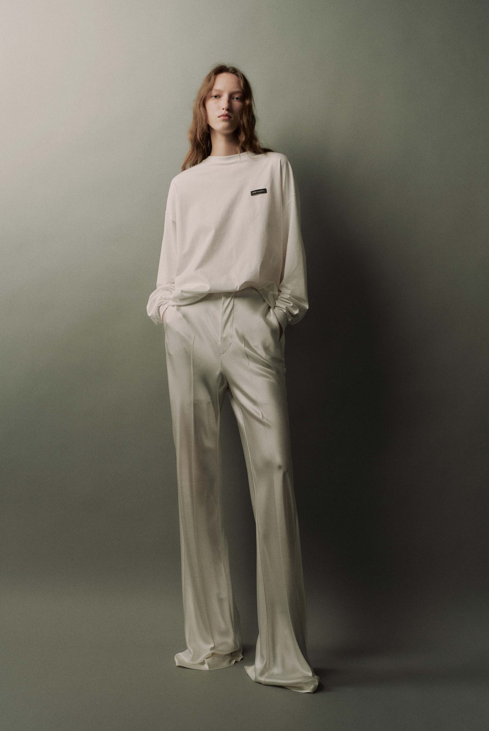 大廓形长袖棉质T恤-3