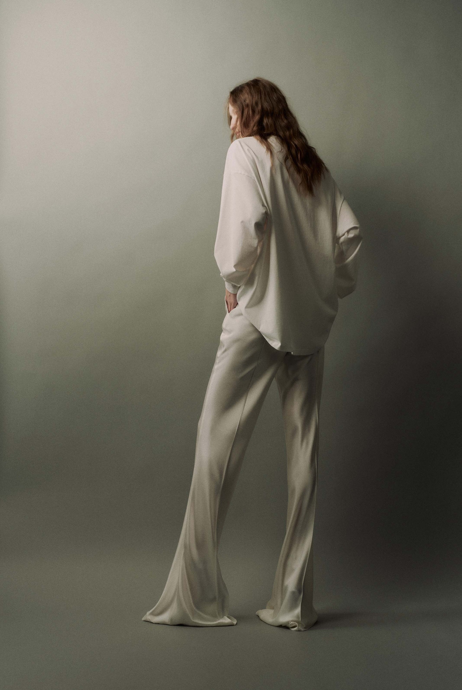 大廓形长袖棉质T恤-4