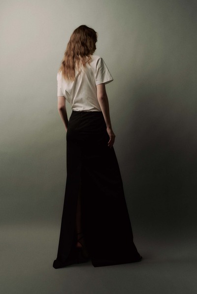 缎面低腰长款半裙