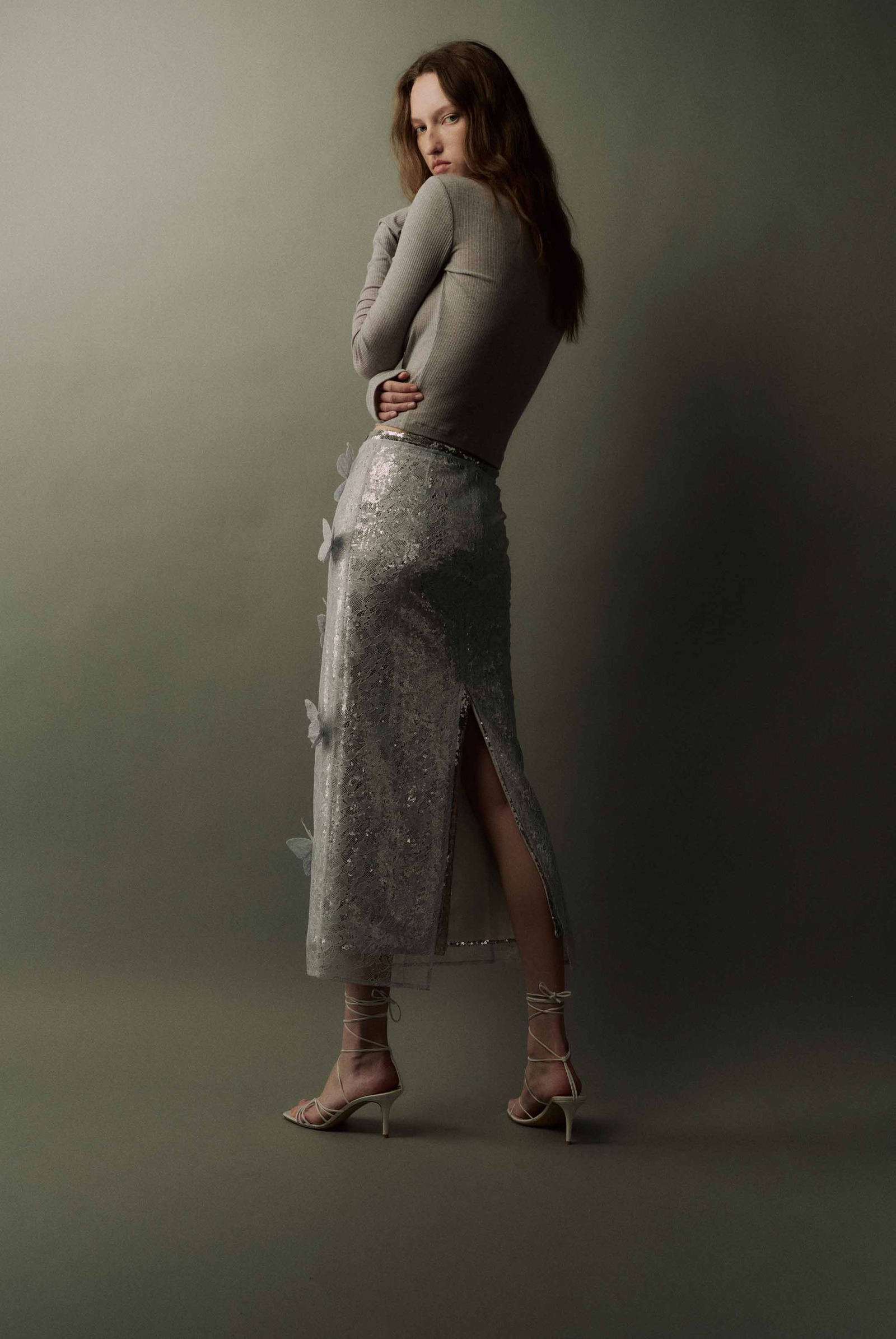 蝴蝶饰蕾丝半裙-4