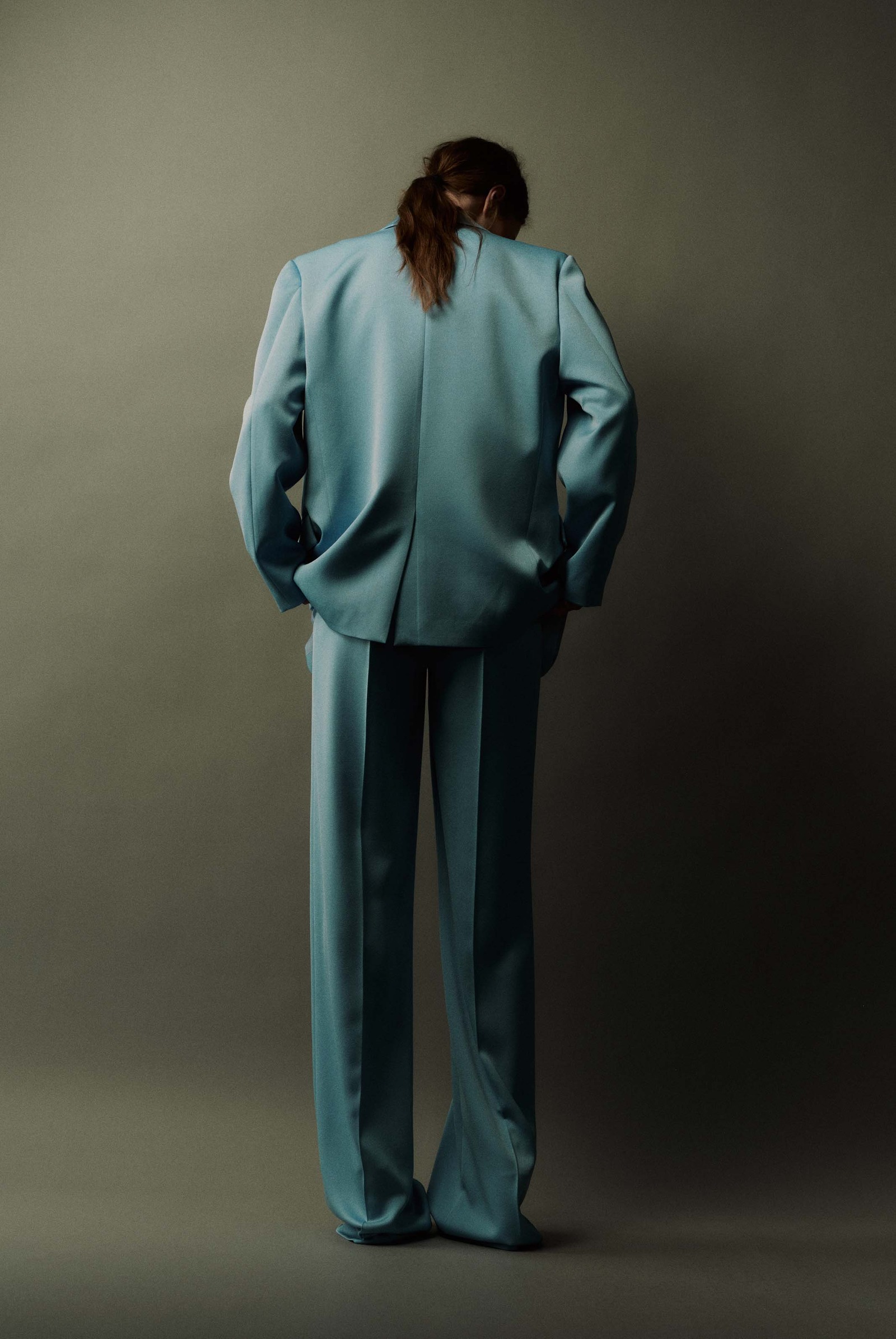 Boyfriend缎面西装式外套-4