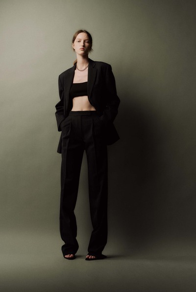 Boyfriend羊毛混纺西装式外套