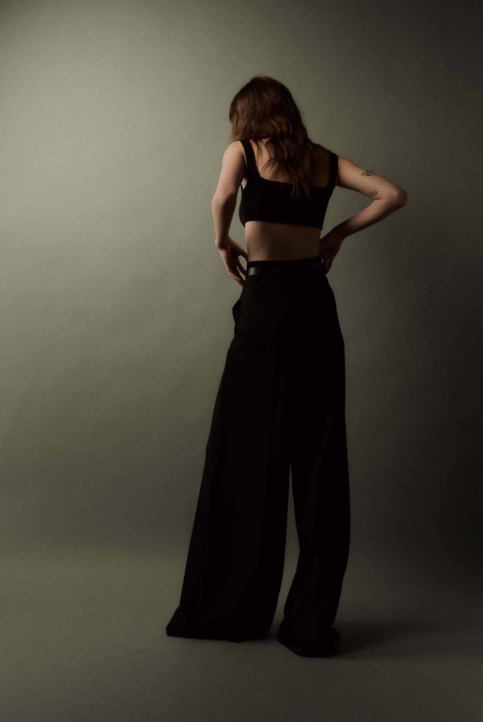 羊毛高腰阔腿裤-5