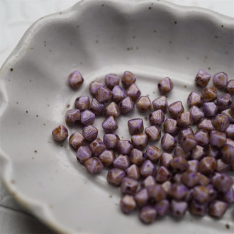 斑驳毕加索做旧紫色~迷你菱形珠捷克珠玻璃琉璃珠串珠法绣材料 4MM