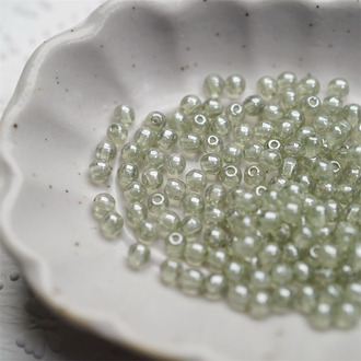 透明水光水草绿~迷你圆珠捷克珠玻璃琉璃珠 3MM