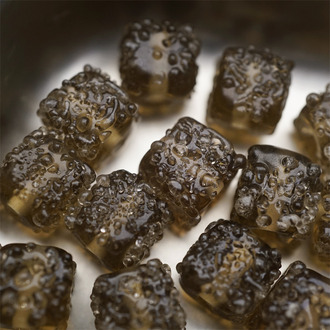 灰棕色冰晶砂糖感珠珠~手造立方体正方形直孔珠日本进口灯工玻璃琉璃珠 尺寸约9MM