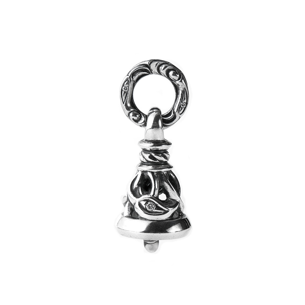 MF PENDANT: CRANE BELL w DIAMONDS
