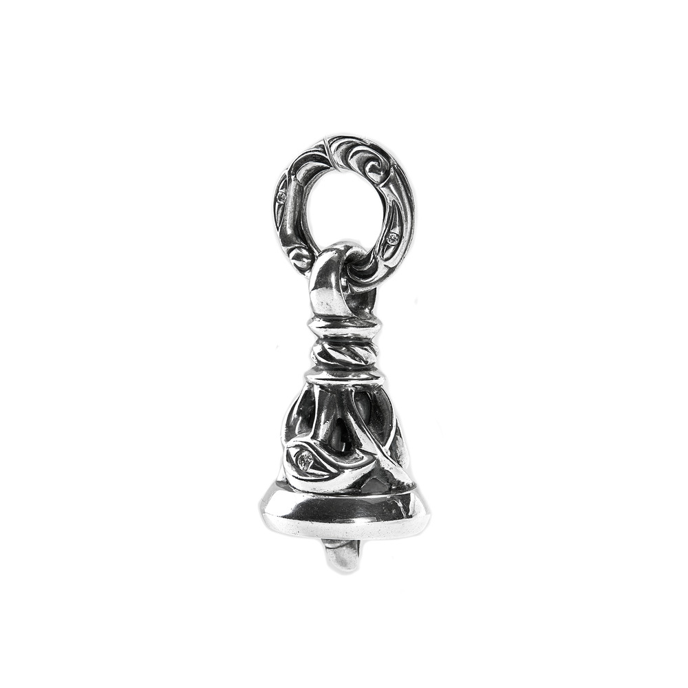MF PENDANT: CRANE BELL w DIAMONDS-3
