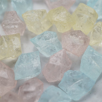 异形冰块形状~冰块糖霜感低饱和度糖果色蚀刻风珠珠~日本进口高品质配件树脂珠 12X16MM