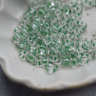 透明绿条纹~preciosa宝仕奥莎捷克条纹系米珠 6/0 约4MM
