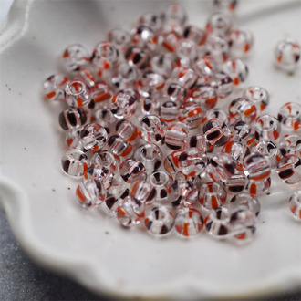 透明红黑条纹~preciosa宝仕奥莎捷克条纹系米珠 6/0 约4MM