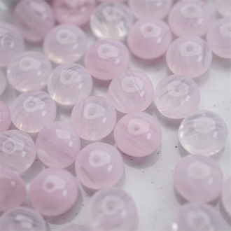 特！mix浅樱花粉条纹色~糖豆扁圆捷克珠玻璃珠琉璃珠算盘珠隔珠 9X6MM