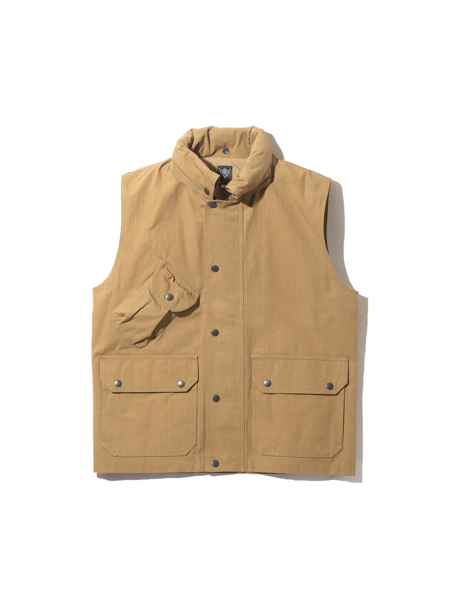 ENGINEERED GARMENTS 22AW Fishing Vest-Olive Cotton Ripstop