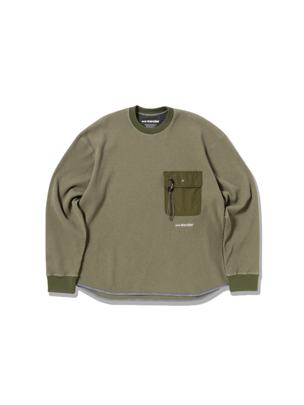 and wander 24FW PE waffle long sleeve Tee