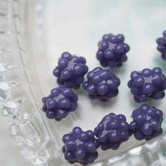浆果紫色~可爱金平糖星星糖日本进口灯工玻璃琉璃珠 尺寸约9MM