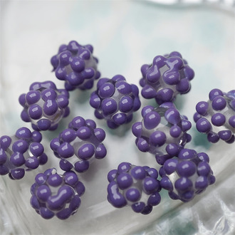 香芋紫透明芯~可爱金平糖星星糖日本进口灯工玻璃琉璃珠 尺寸约9MM