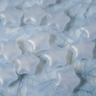 空气感微粒闪磨砂透白色~五角星捷克珠玻璃琉璃珠星星 12MM